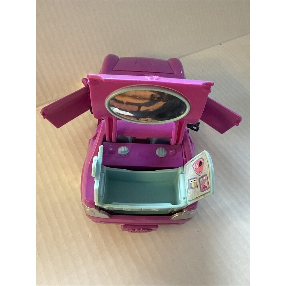 Vintage Mattel Polly Pocket Pink Flower Car Convertible With 2 Dolls 2005 - Picture 4 of 16